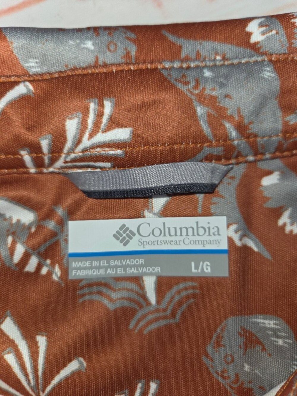 Texas Longhorns Columbia PFG Mens Hawaiian Polo Large NWT Palm Print - Picture 7 of 11